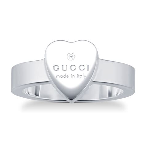 gucci trademark heart silver ring|gucci trademark silver heart ring.